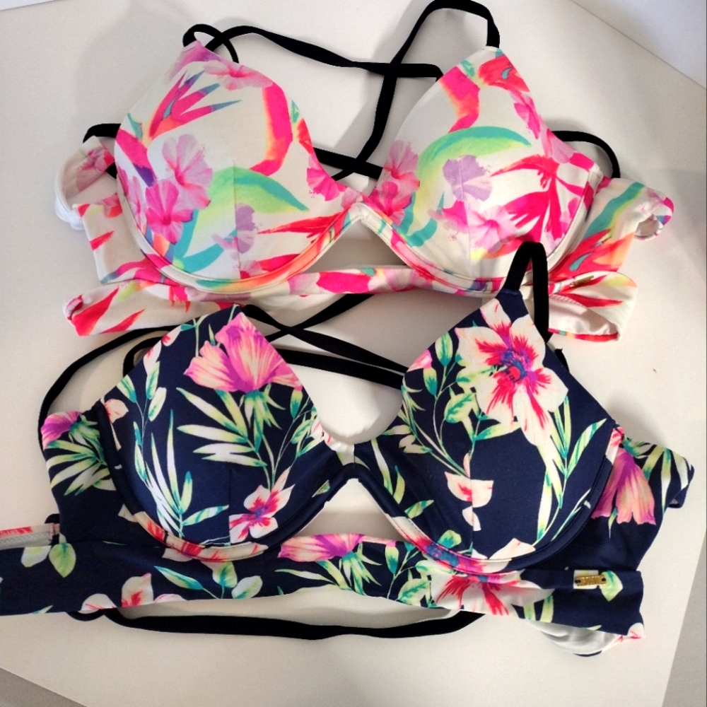 🌺👙 PINK Hottie Bikini Tops (Set of 2) 💛💚Size M